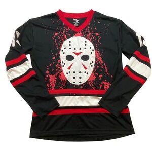 Friday the‎ 13th Jason Voorhees Hockey Jersey Black Red White Size S P